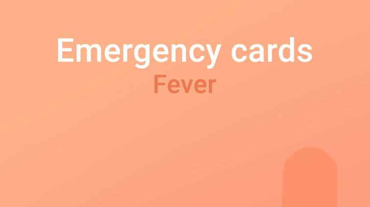 Emergency cards horse, emergency fever, horse has fever, fever horse