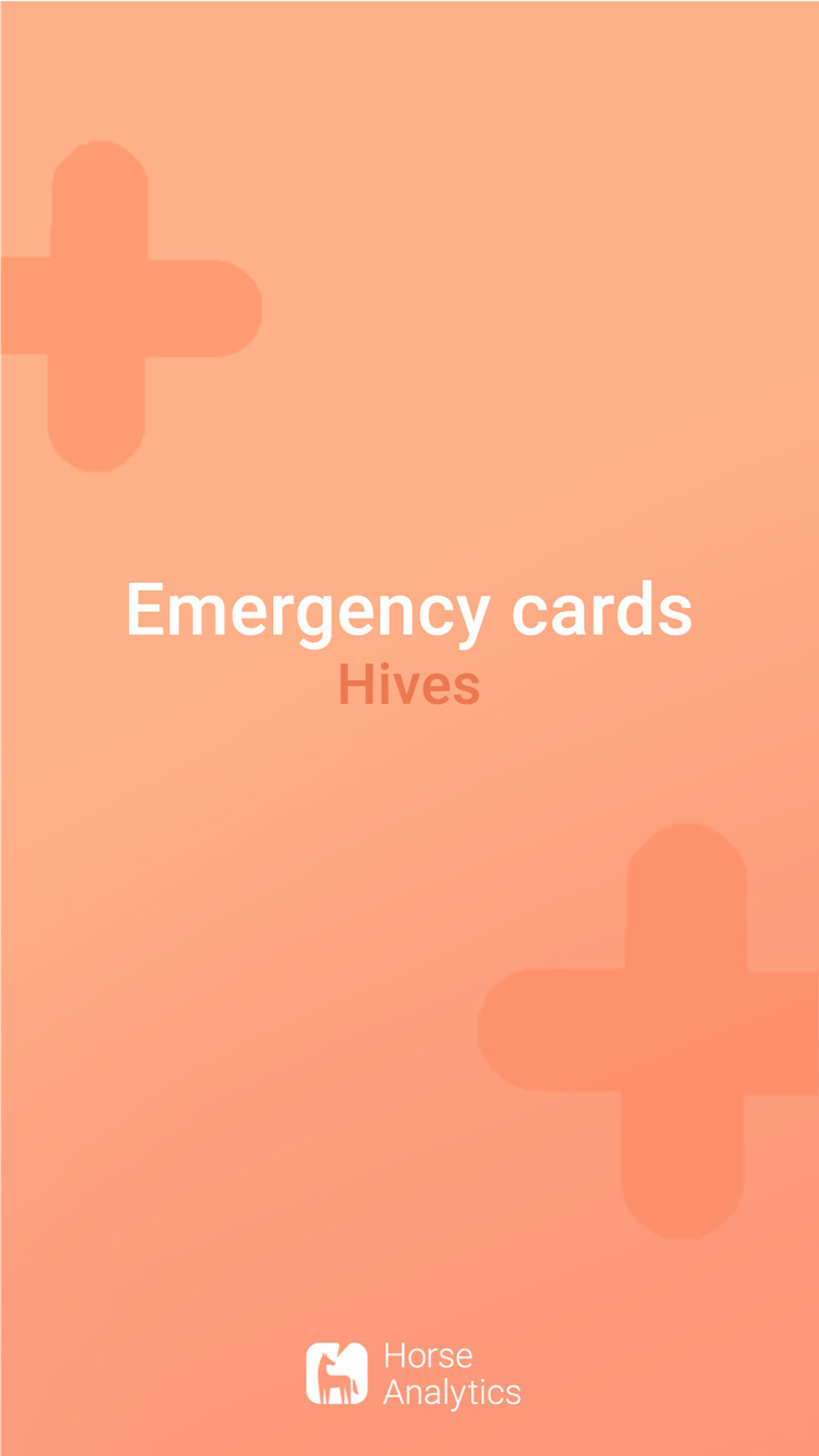 Emergency card hives, emergency hives, hives in horse